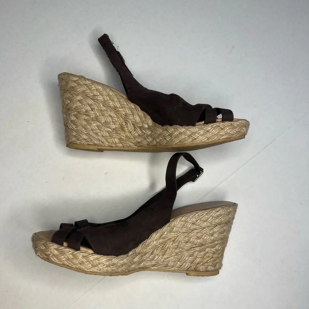 KORS Michael Kors Jute Wrapped Espadrille Wedge Slingback Sandals